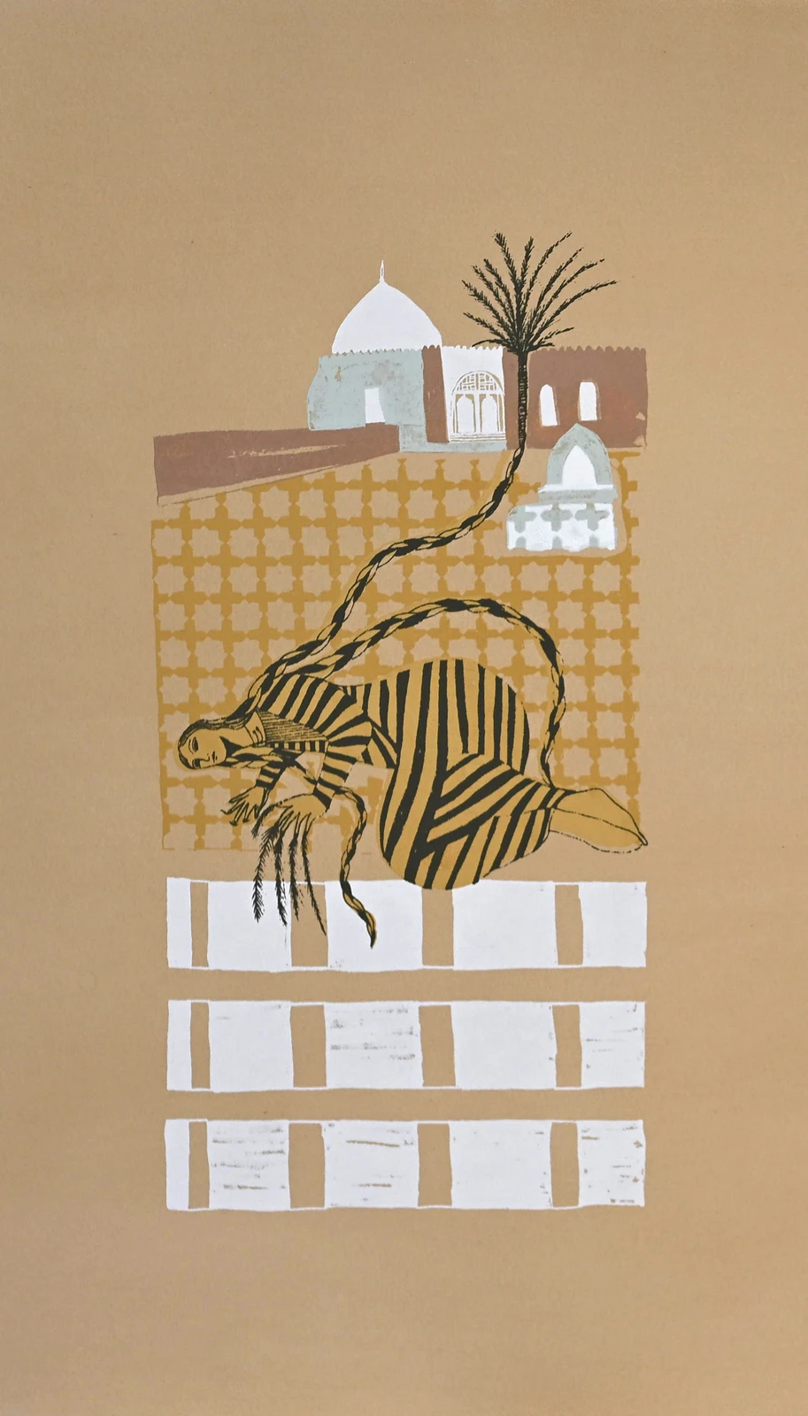 Sara Alabdali-Where Eve Dwells, 2026 Handmade silkscreen print. (Supplied)