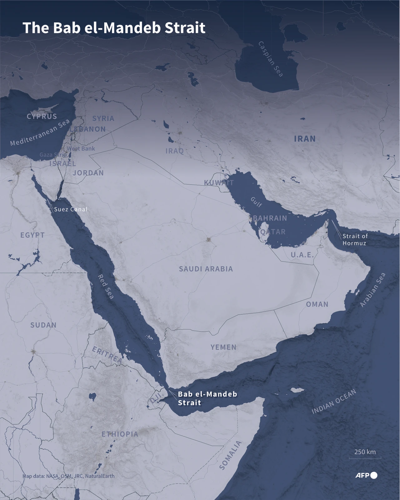 These maritime chokepoints have become tools in geopolitical struggles involving regional rivals that quickly evolve into global crises (AFP)