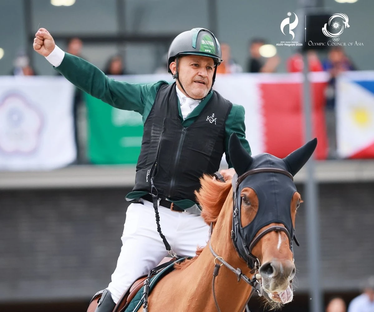 Ramzi Al-Dahami grabbed a last-day win in show jumping. (X: @AsianGamesOCA)