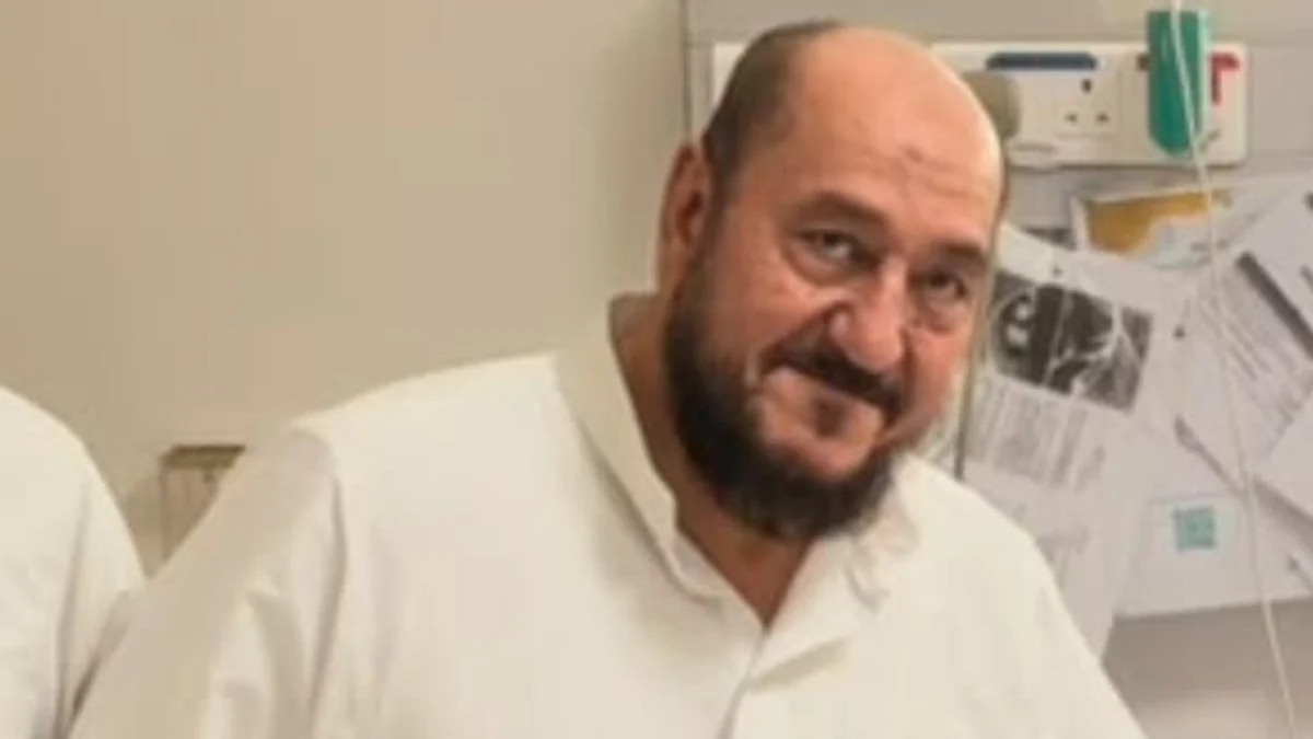 Talal Al-Dhani visiting a sick relative in Riyadh. (Supplied)