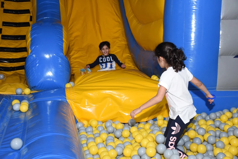 The slam dunk area adds another challenge, while the airbag offers a softer landing after a jump. (Supplied)