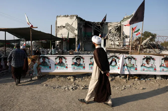 People visit the Minab school, which was damaged in a strike on February 28, in Minab, Iran, August 27, 2026. (WANA)