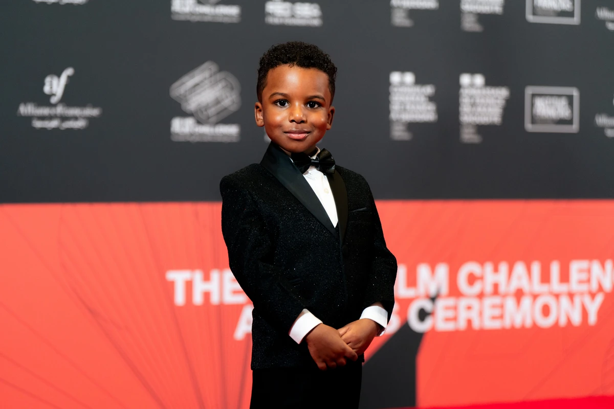 The superstar of the winning short film titled ‘Anis Al-Rouh ’ and the same child from the true story.