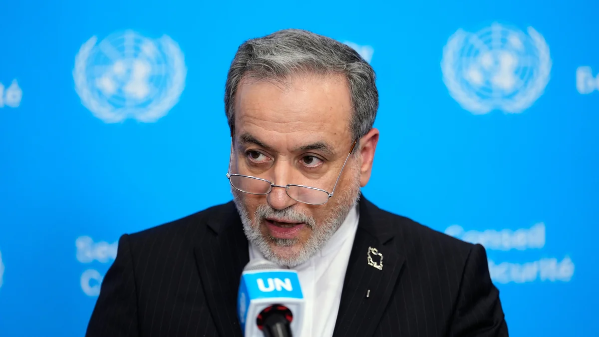Iran's Foreign Minister Abbas Araghchi speaks to the media during the 81st session of the United Nations General Assembly at United Nations headquarters, Friday, Sept. 25, 2026. (AP)