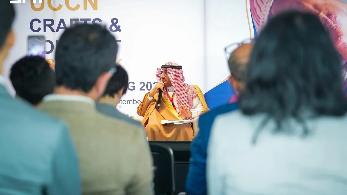 Al-Ahsa Mayor Essam Al-Mulla outlined the city’s experience in using culture and creativity to support sustainable development. (SPA)