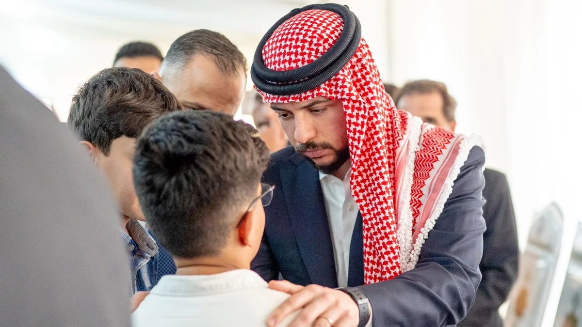 Jordanian Crown Prince Hussein offered condolences to families of victims killed in church attack in Karak (Jordainian Royal Court)