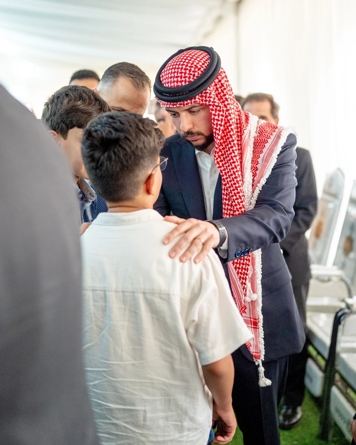 Jordanian Crown Prince Hussein offered condolences to families of victims killed in church attack in Karak (Jordainian Royal Court)