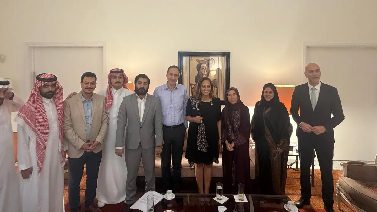 French lawmaker Amal Amelia Lakrafi, who is part of the delegation accompanying French President Emmanuel Macron, was speaking to a small group of journalists at the French Residence in Jeddah. (AN photo/Hashim Nadeem)