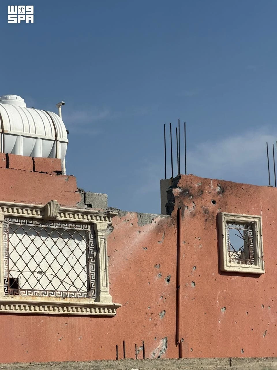 A drone was intercepted and destroyed but the wreckage fell on Taif, killing a Yemeni resident and injuring a Saudi woman and a Pakistani resident, leaving the latter in a critical condition, Saudi Civil Defense said. (SPA)