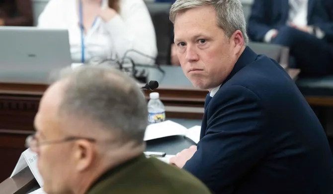 (L/R) Acting Chief of Staff of the Army General Christopher LaNeve and US Secretary of the Army Dan Driscoll testify during a House Appropriations Subcommittee on Defense budget hearing for the US Army on Capitol Hill in Washington, DC, on April 16, 2026. (AFP)