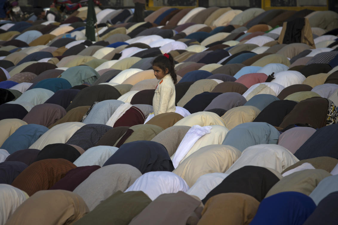 Hundreds of Islamists have camped out on the edge of Pakistan’s capital to demand the removal of the country’s law minister over a recently omitted reference to the Prophet Muhammad in a constitutional bill. (AP)