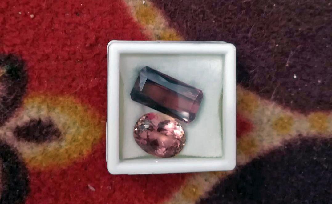 A gemstone called tourmaline being sold for Rs150000 per carat in the Peshawar Gemstone Market. (Photo by Shahid Shalmani)