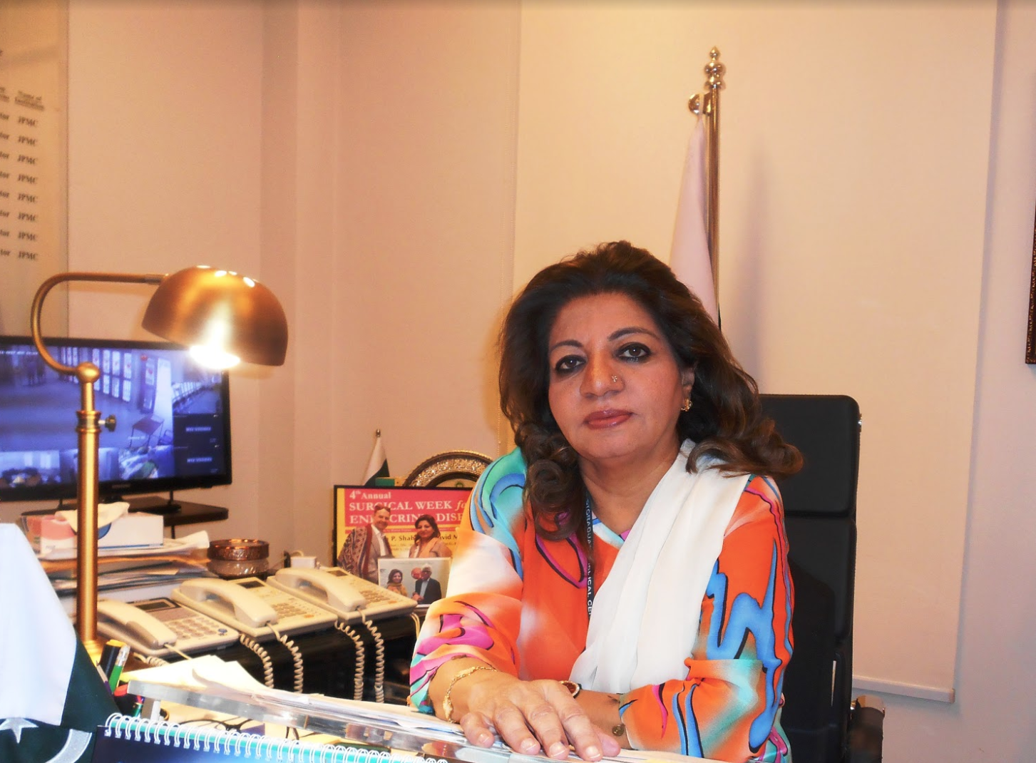 Dr. Seemin Jamali, executive director of JPMC, talks about the performance of JPMC and the CyberKnife department. (AN photo)
