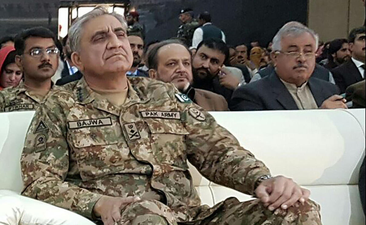 In this file photo, Pakistani Chief of Army Staff, General Qamar Javed Bajwa, looks on during a seminar on Chinese investment at The Engineering University of Khuzdar in Khuzdar some 200km north of Karachi on Jan. 5, 2017. (AFP)