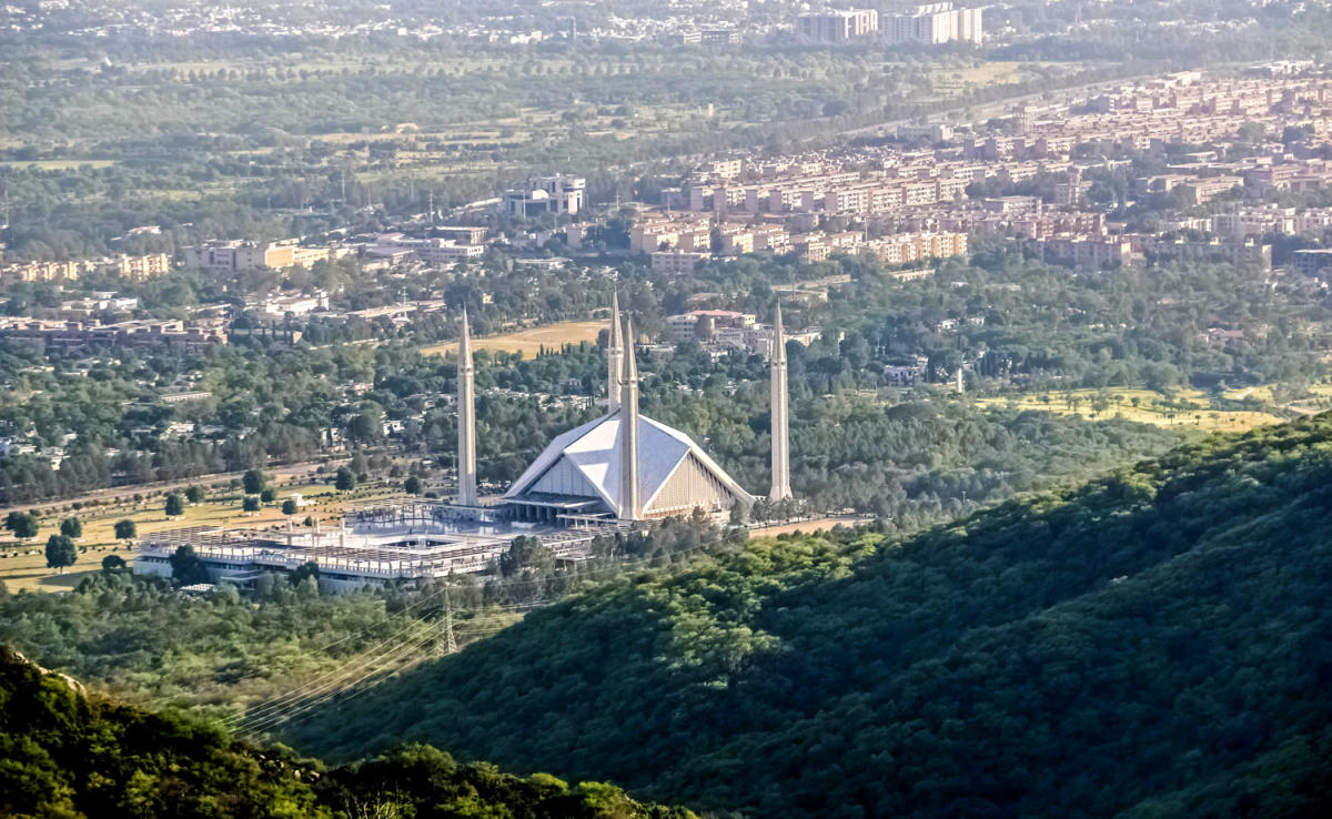 Shah Faisal Mosque seen from Margalla Hills in this undated file photo. (Shutterstock)