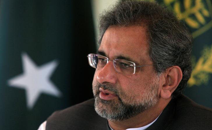 In this file photo, Pakistan’s Prime Minister Shahid Khaqan Abbasi speaks during an interview at his office in Islamabad, Pakistan Sept. 11, 2017. (REUTERS)
