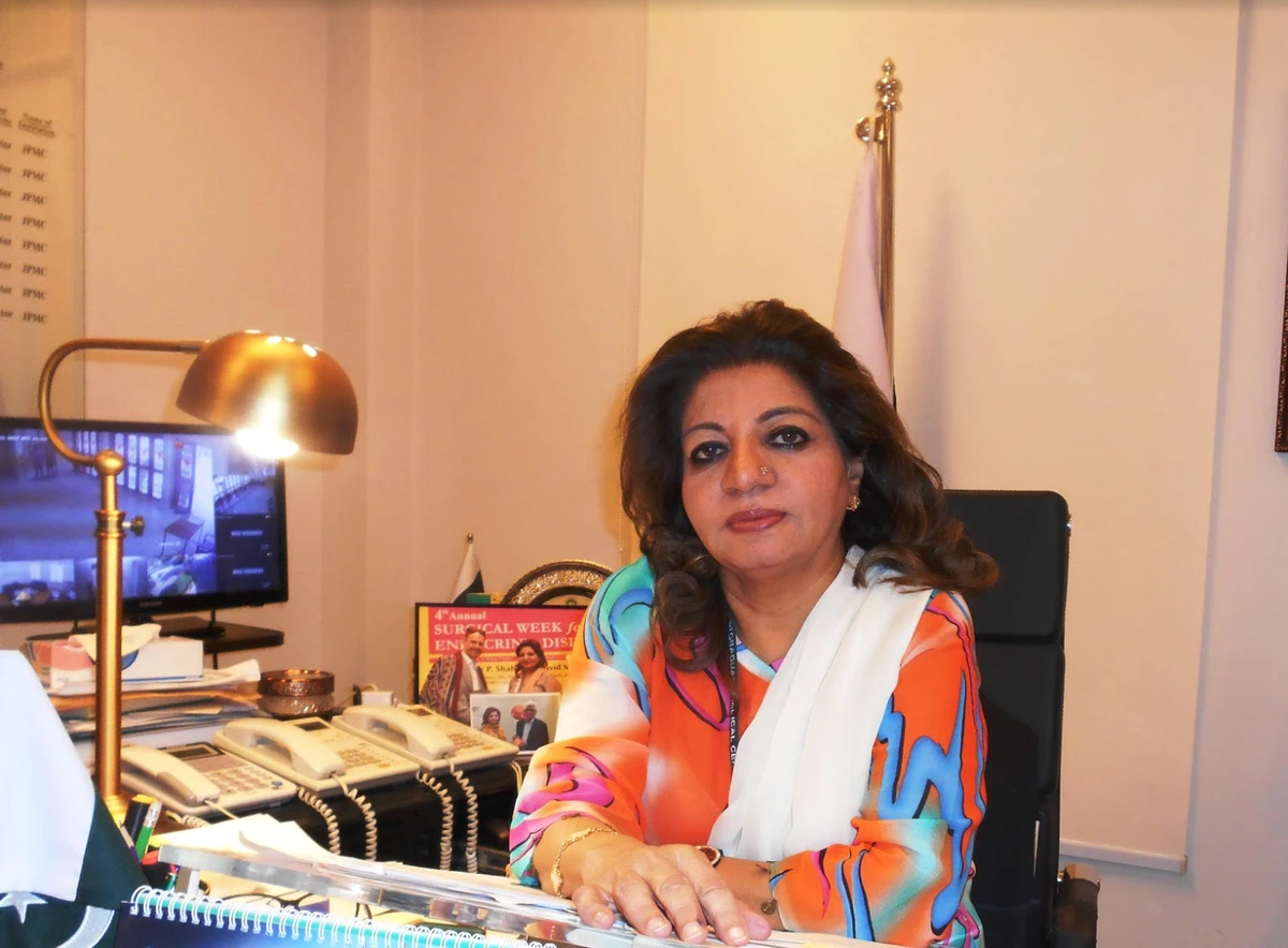 Dr. Seemin Jamali, executive director of JPMC, talks about the performance of JPMC and the CyberKnife department. (AN photo)