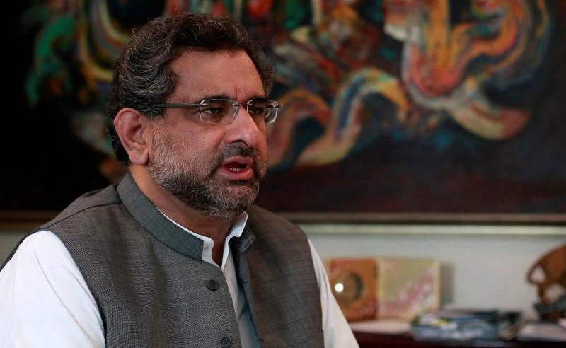 In this file photo, Pakistan’s Shahid Khaqan Abbasi speaks during an interview with Reuters at his office in Islamabad on Nov. 8, 2013. (REUTERS)