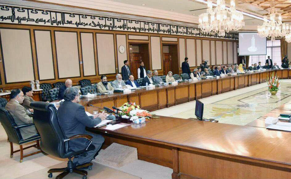 Prime Minister Shahid Khaqan Abbasi chairing a federal cabinet meeting on Feb. 20, 2018. (Photo courtesy: Press Information Department)
