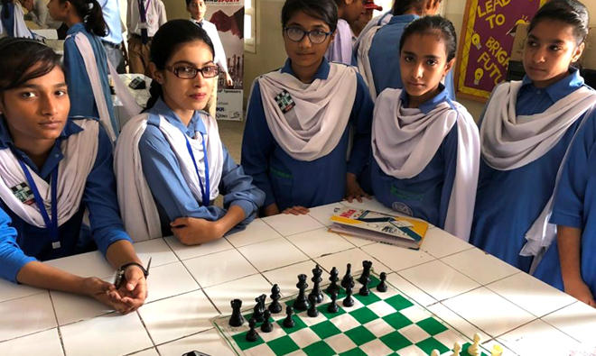 In this file photo, All girls chess team of SMB Fatima Jinnah Govt. Girls School in Karachi, Pakistan. (REUTERS)