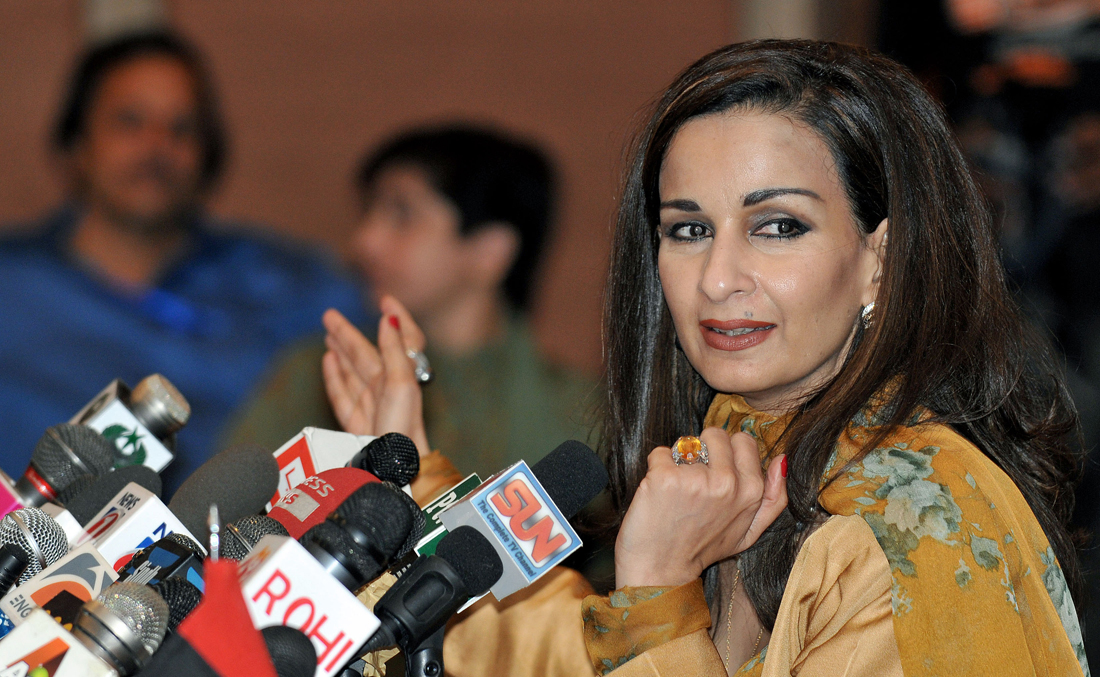 In this file photo, Pakistani Information Minister Sherry Rehman addresses the media at parliament in Islamabad on April 11, 2008. (AFP)