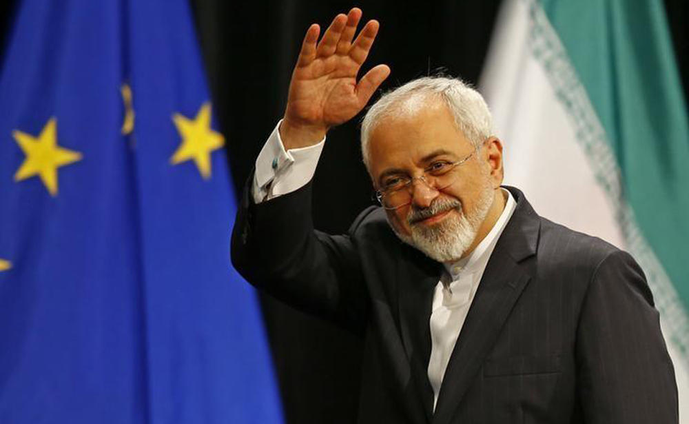 In this file photo, Iranian Foreign Minister Mohammad Javad Zarif waves after a plenary session at the United Nations building in Vienna, Austria July 14, 2015. (REUTERS)