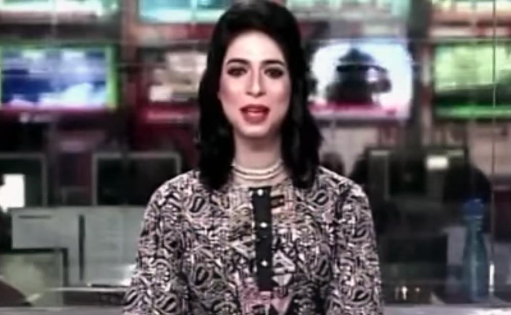 Maavia Malik is the first Pakistani transgender news anchor. (Photo courtesy: screen grab)