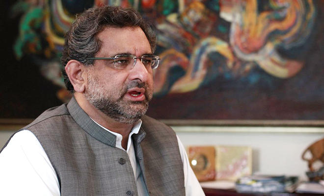 Shahid Khaqan Abbasi. (REUTERS)
