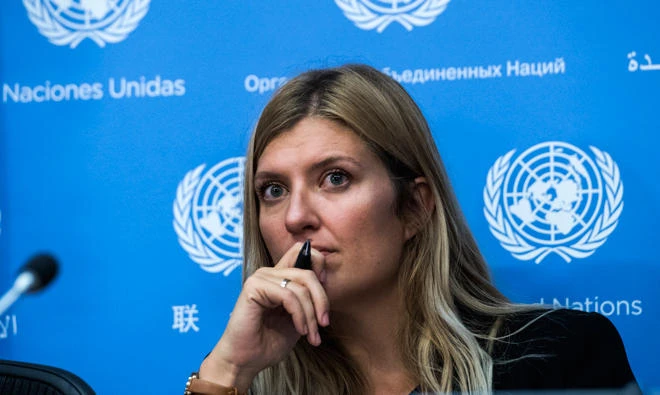 In this file photo, Nuclear disarmament group international campaign to abolish nuclear weapons (ICAN) executive director Beatrice Fihn listens to a question during a press conference at the United Nations headquarters in New York. (AFP)