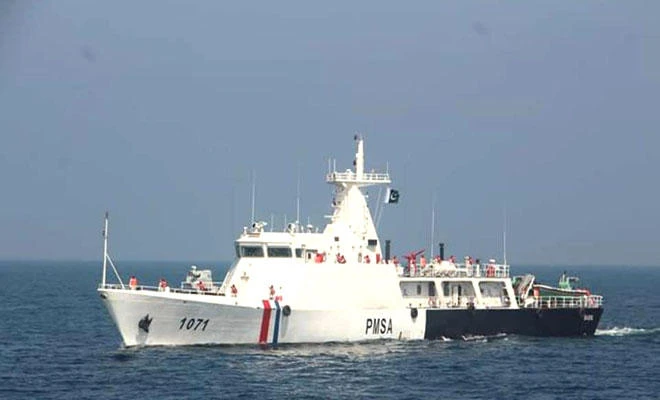 PMSS BASOL arrived at port Jubail, KSA, to participate in Joint Tri-Services Exercise Gulf Shield-I