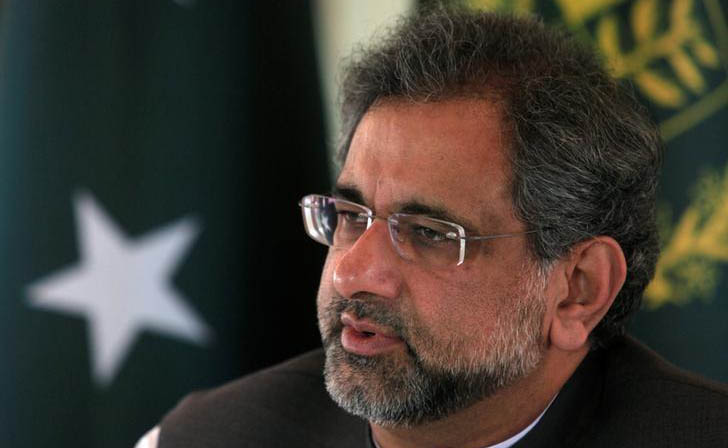 In this file photo, Pakistan’s Prime Minister Shahid Khaqan Abbasi speaks during an interview at his office in Islamabad, Pakistan Sept. 11, 2017. (REUTERS)