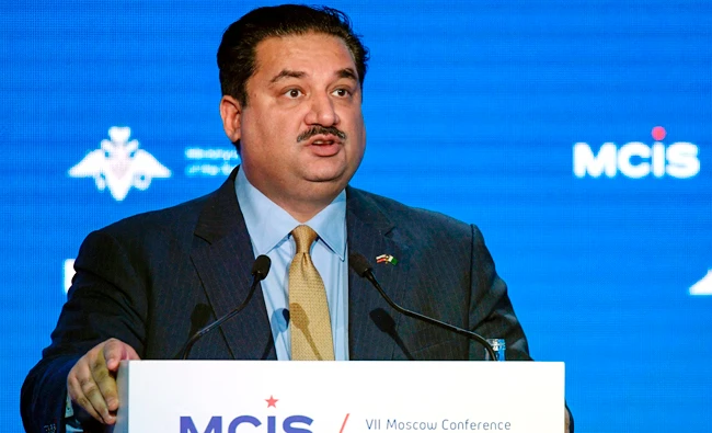 Pakistani Defense Minister Khurram Dastgir Khan attends the VII Moscow conference on International Security MCIS-2018 in Moscow on April 4, 2018. (AFP)