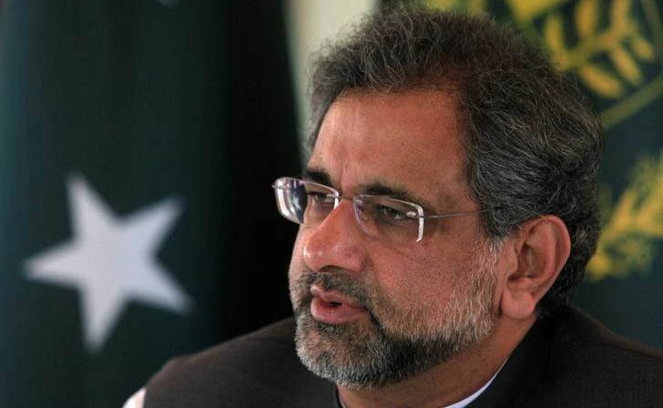 In this file photo, Pakistan’s Prime Minister Shahid Khaqan Abbasi speaks during an interview at his office in Islamabad, Pakistan Sept. 11, 2017. (REUTERS)