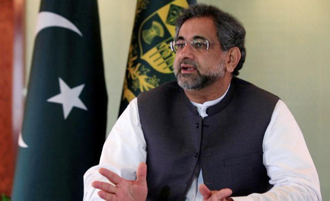 Shahid Khaqan Abbasi. (REUTERS)