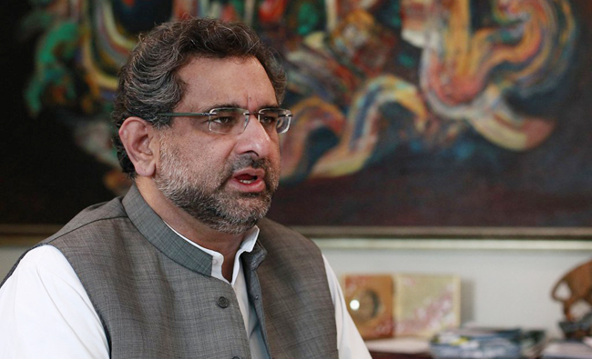 Shahid Khaqan Abbasi. (REUTERS)