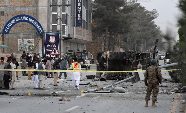 A suicide bomber has struck a bus carrying employees of the country's nuclear agency, killed two people and wounded several others. (AFP photo)