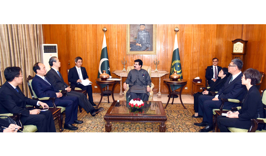 Chinese Parliamentary delegation led by Mr Kong Quan, Vice Chairman of Foreign Relations Committee of the Chinese People’s Political Consultative Conference called on Pakistan’s acting President Sadiq Sanjrani. (Photo courtesy: Press Information Department)