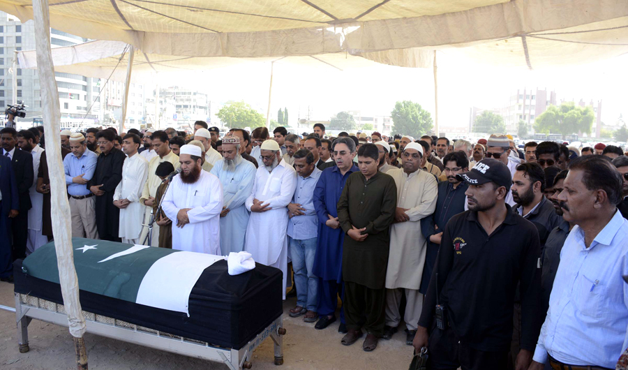 Funeral prayer of seventeen-year old Texas school shooting victim was offered at Hakeem Saeed Ground of Karachi here in morning on Wednesday, May 23, 2018 (AN Photo by M.F.Sabir)