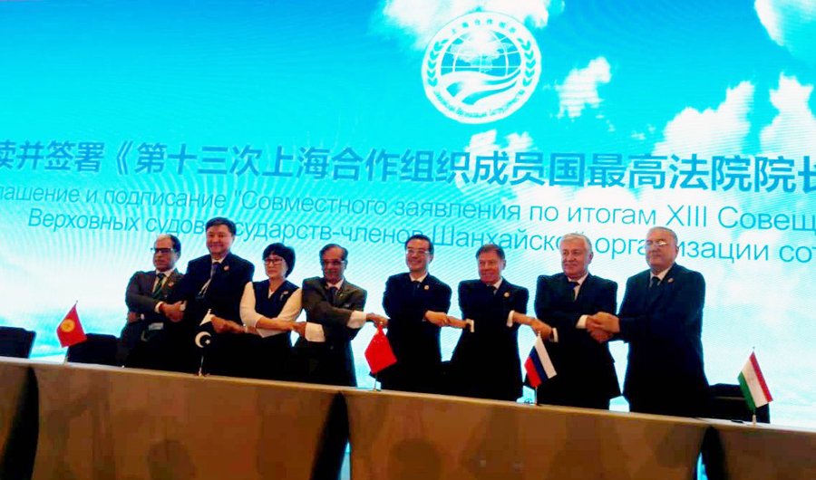 Pakistan’s Chief Justice Saqib Nisar at the opening ceremony of the 13th Conference of the Presidents of the Supreme Courts of Shanghai Cooperation Organisation’s Member States in Beijing. (Photo by Press Information Department)