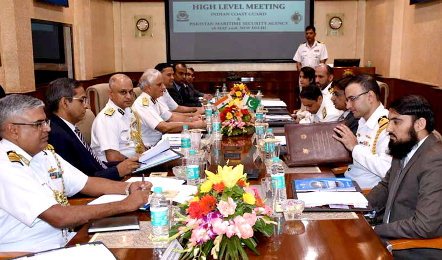 Pakistan maritime delegation visits India for a meeting with the Indian coast guards. (Photo courtesy: Ministry of Foreign Affairs)