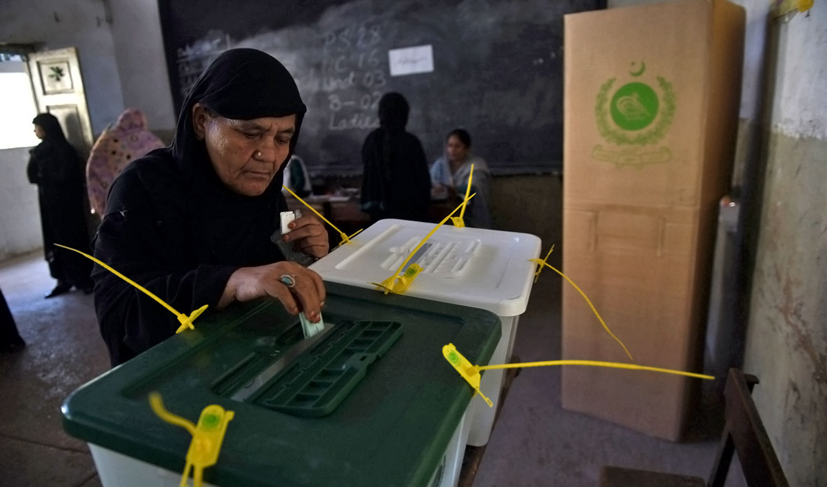 President PML-N Shehbaz Sharif submitted nomination forms from NA-249 and NA-250, the Karachi’s constituencies from where PMLN had obtained a good number of votes in the last local government polls. (ASIF HASSAN/AFP)