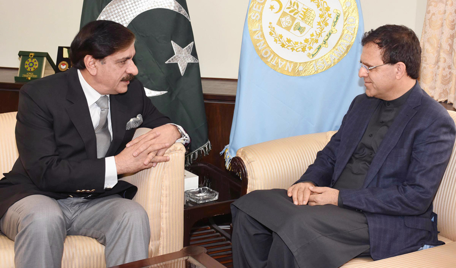 Afghan ambassador Dr. Omar Zakhilwal meets National Security Adviser Lt. Gen. (Retd.) Nasser Khan Janjua in his office, Islamabad, on March 20. (Photo courtesy: Press Information Department)