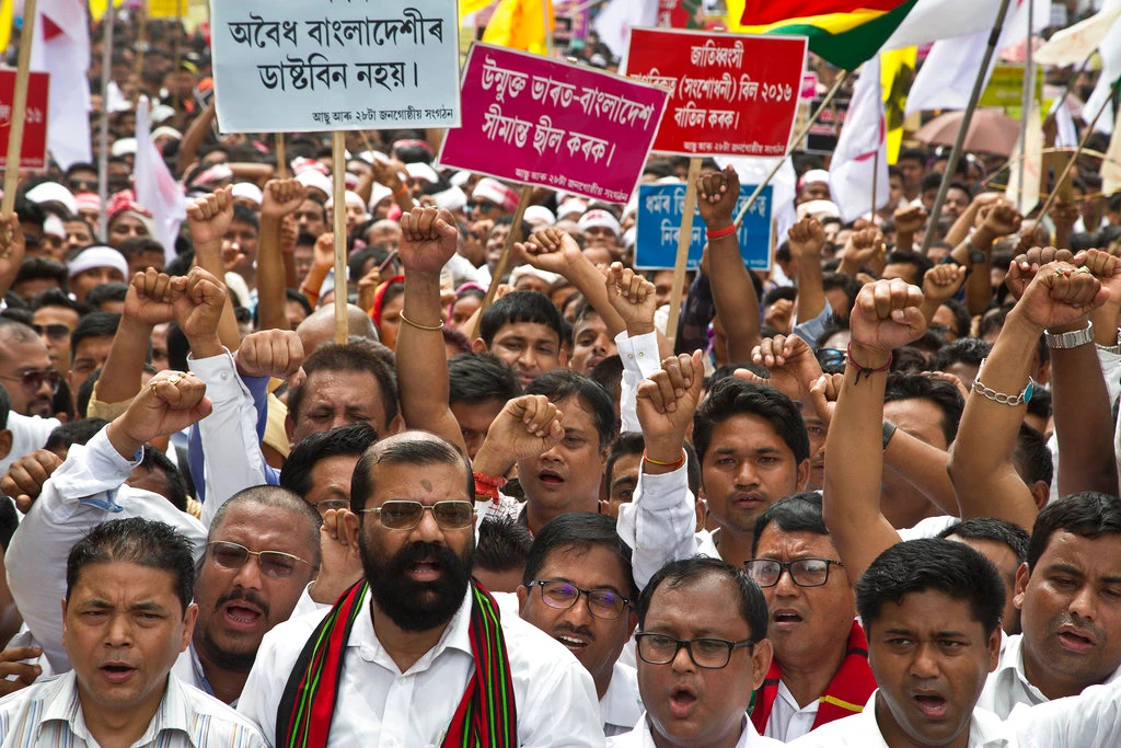 The protesters, carrying placards and banners, say the decision would change the demographic profile of northeastern Assam state. (Shutterstock)