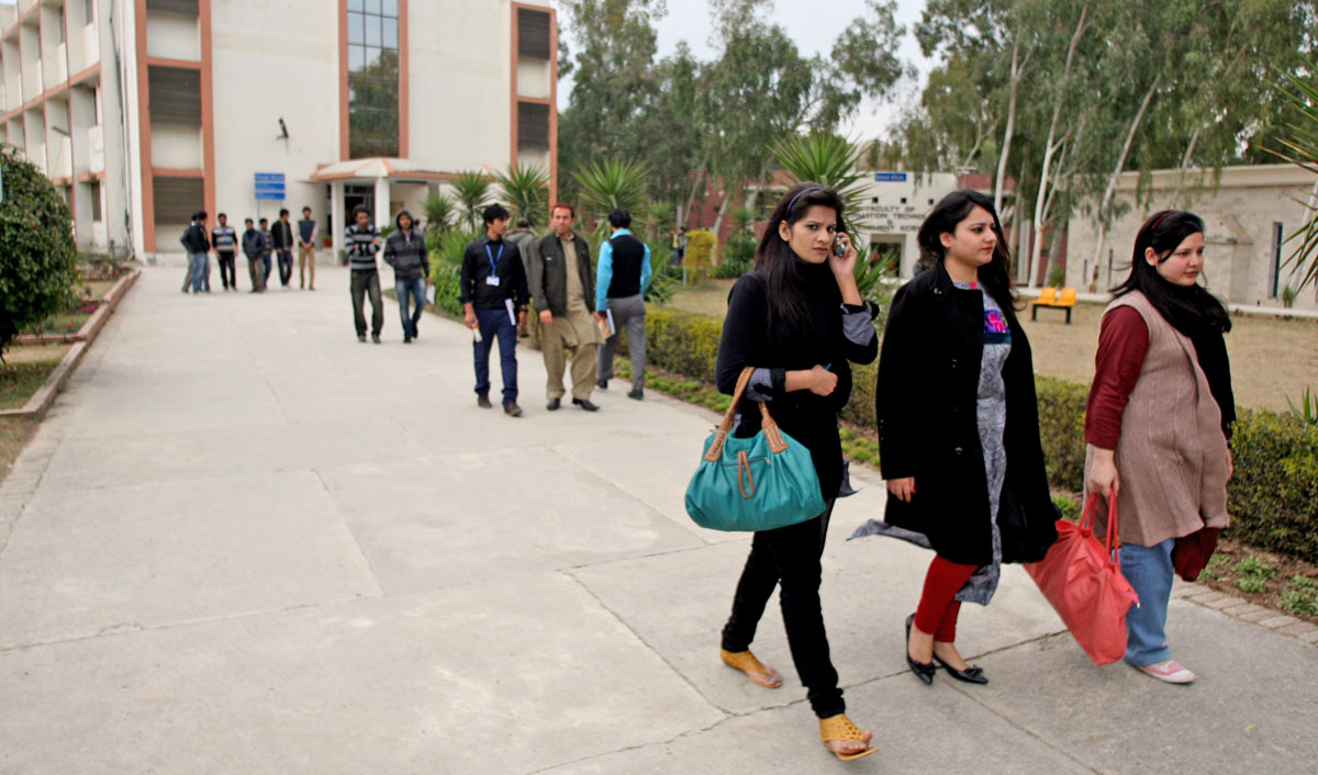 The students selected for the lowest level will get training for the driving of different machines and types of equipment including excavation machines and caterpillar etc. (SAJJAD QAYYUM/AFP)