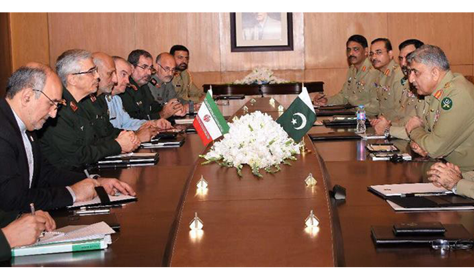 Major General Dr. Mohammad Bagheri, Chief of General Staff Iranian Armed Forces along with a high-level delegation visited Pakistan Army Headquarters and called on General Qamar Javed Bajwa, Chief of Army Staff (COAS). (Photo courtesy: ISPR)