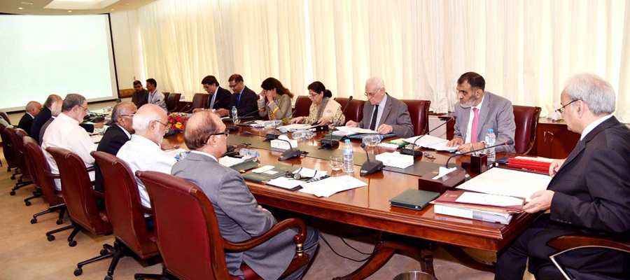 Prime Minister Justice (Retd) Nasir-ul-Mulk chairs meeting of the Federal Cabinet at PM office in Islamabad on July 18, 2018. (Source: Press Information Department)