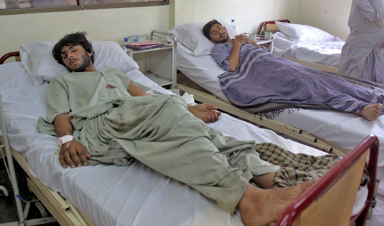 In this file photo, injured persons in Friday’s suicide bombing in Mastung are being treated at a hospital in Quetta, Pakistan, Saturday, July 14, 2018. (AP)