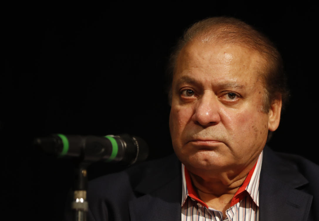 Pakistan’s former prime minister Nawaz Sharif was arrested upon returning home from London to face a 10-year prison sentence for corruption. (Tolga Akmen/AFP)