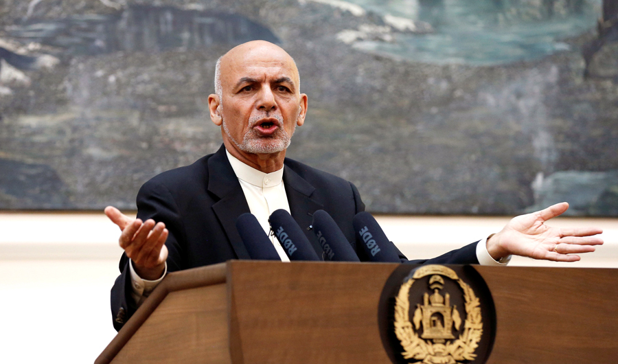 In this file photo, Afghan President Ashraf Ghani speaks during a news conference in Kabul, Afghanistan. (REUTERS)