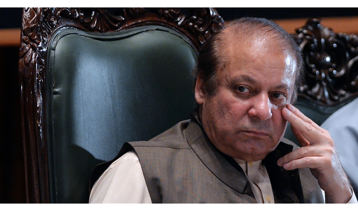 In this file photo taken, ousted Pakistani prime minister Nawaz Sharif looks on as he attends a seminar in Islamabad on April 17, 2018. (AAMIR QURESHI/AFP)